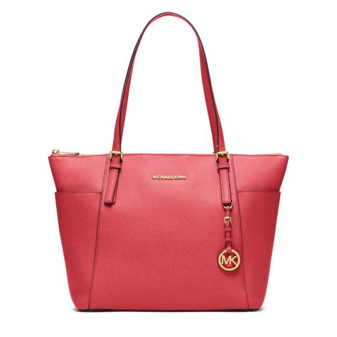 michael kors red saffiano jet set tote|Michael Kors saffiano leather bag.